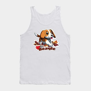 Love my Beagle Sticker Tank Top